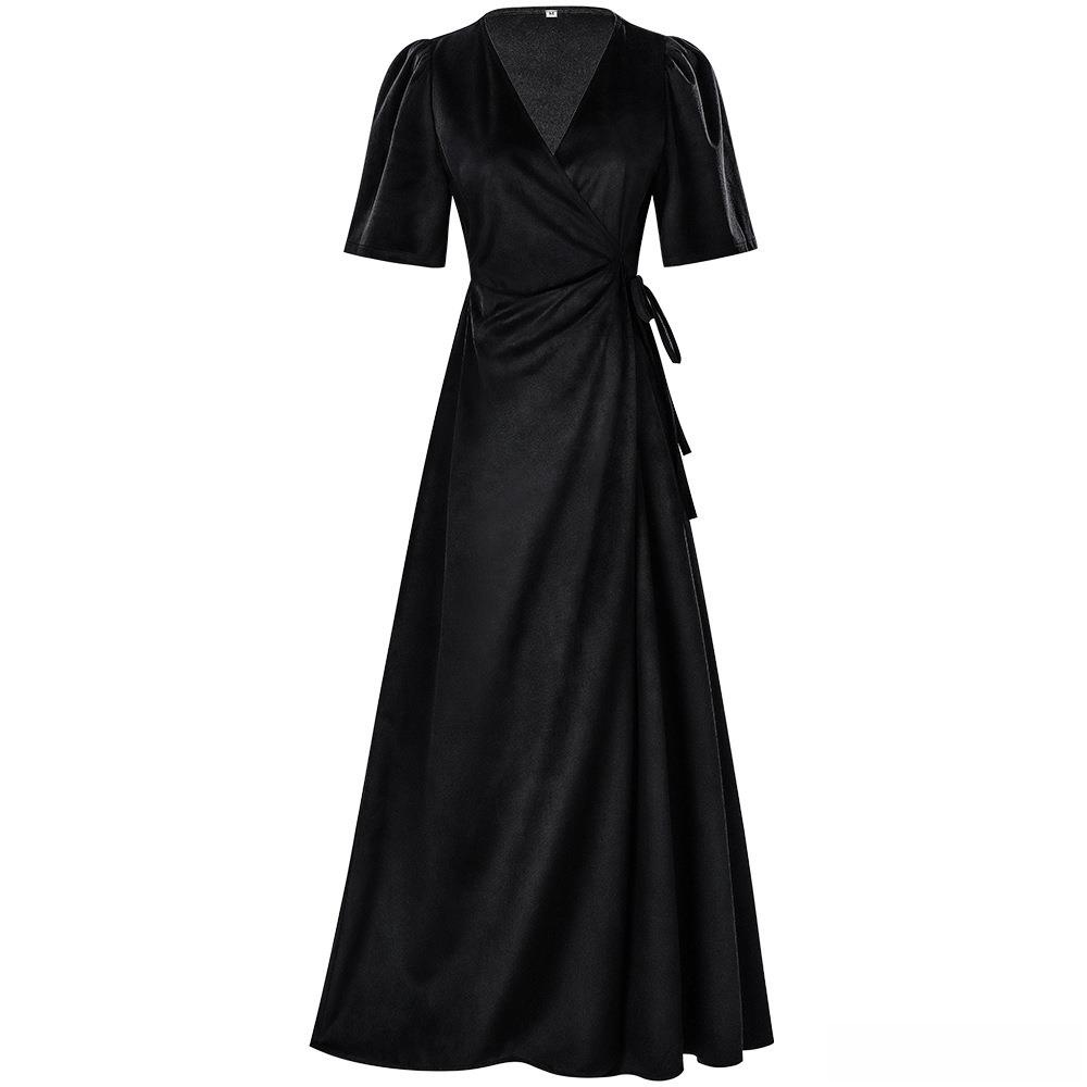 Ladies Long V-Neck Wrap Slim P - Linen Dress Wrap reseña y precio
