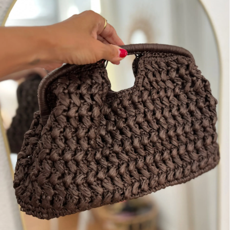 Popular Russian Woven Clutch H - Crochet Bag Raffia reseña y precio