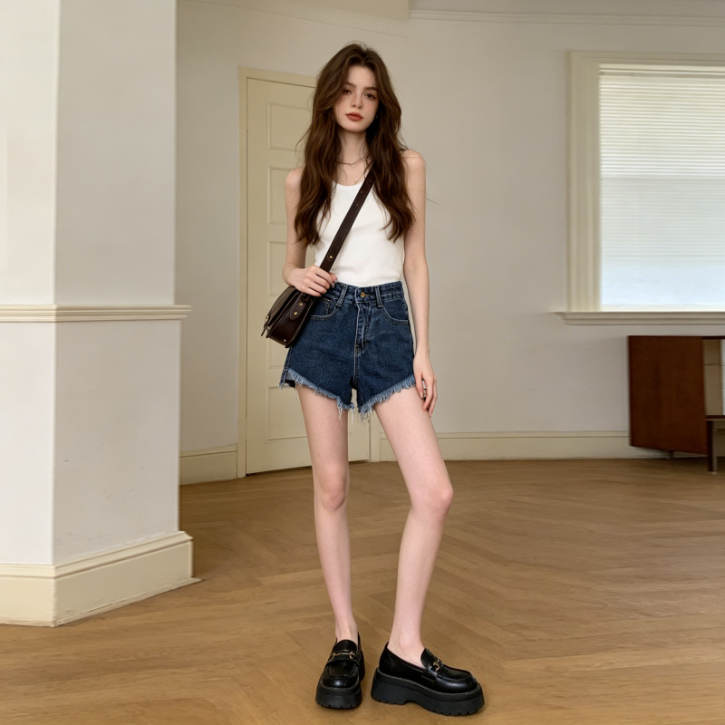Denim Shorts Women Jeans Vinta - Shorts Denim Frayed reseña y precio