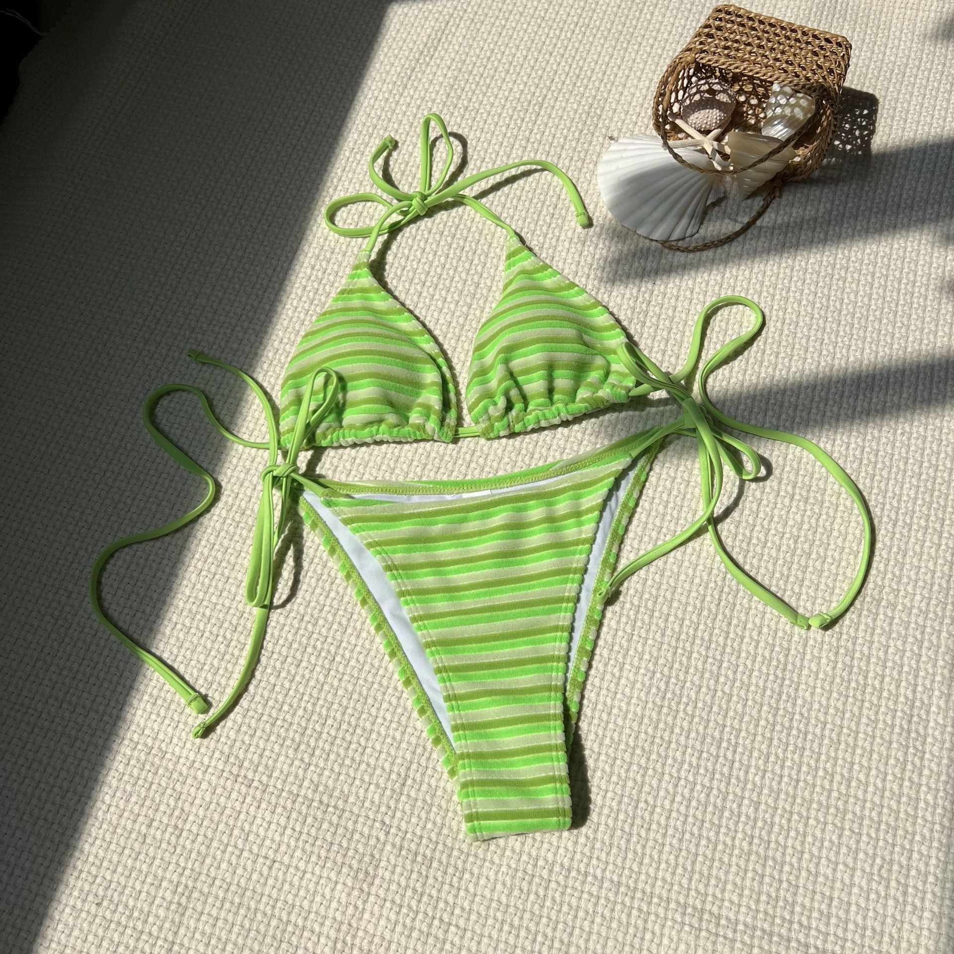 Hot Lingerie Bikini Triangle T - Swimsuit Bikini Ruched reseña y precio
