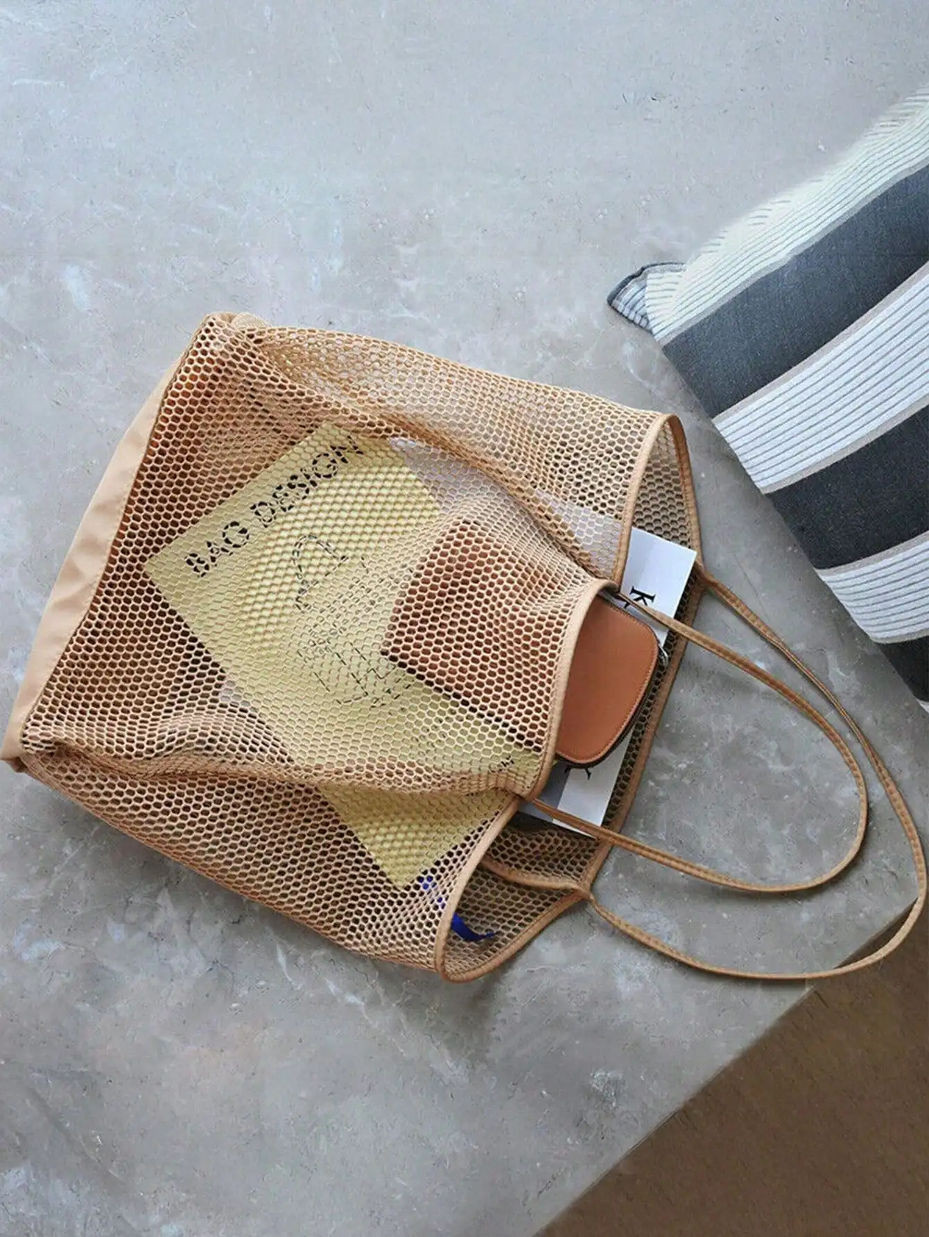 1pc Mesh Beach Tote Bag, Outdo - Tote Bag Beach reseña y precio