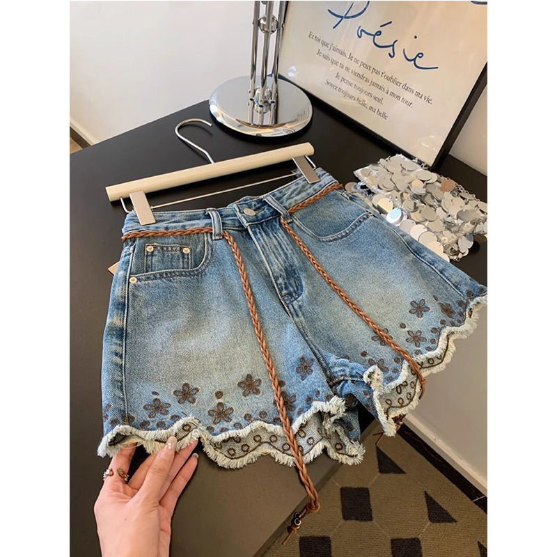 Breathable Vintage Denim Short - Shorts Denim Frayed reseña y precio