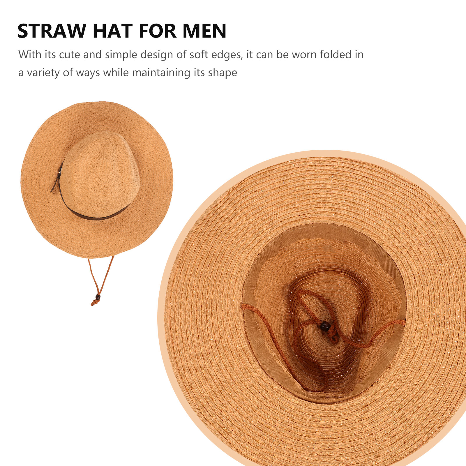 Men Wide Brim Straw Sun Hat Kh - Hat Floppy Wide reseña y precio