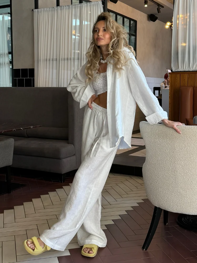 2025 Solid Casual Cotton Linen - Linen Pant Wide reseña y precio