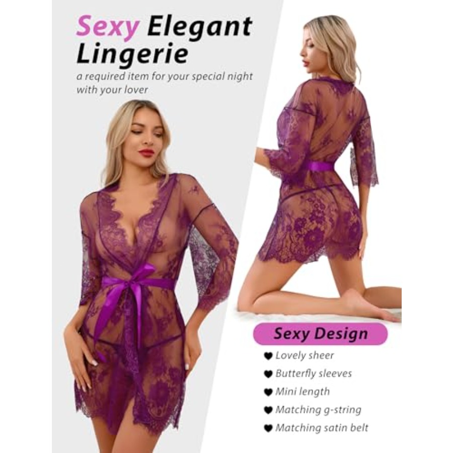 Narcisse Women's Floral Lace K - Kimono Sheer Floral reseña y precio