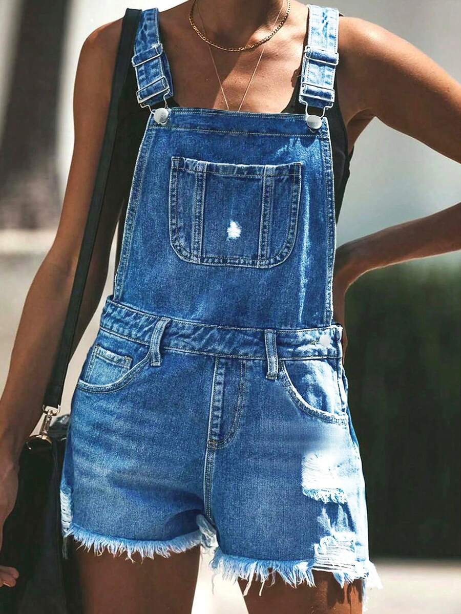Womens White Distressed Denim  - Shorts Denim Frayed reseña y precio